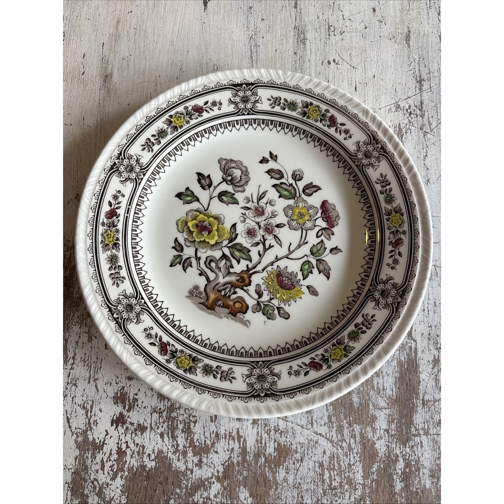Vintage Dorset Brown Multicolor Dinner Plate Smooth by WOOD & SONS England 10"